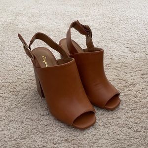 Brown Peep-Toe Heel